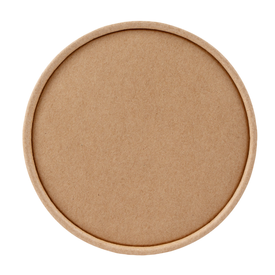 Coppetta Round Kraft Paper To Go Cup Lid - Fits 8 oz - 3 3/4" x 3 3/4" x 1/2" - 200 count box