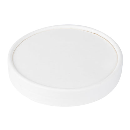 Coppetta Round White Paper To Go Cup Lid - Fits 8 oz - 50 count box