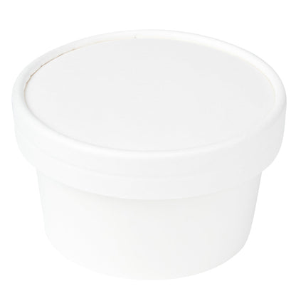 Coppetta Round White Paper To Go Cup Lid - Fits 8 oz - 50 count box