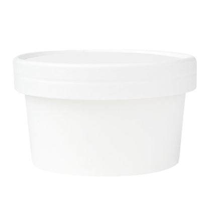 Coppetta Round White Paper To Go Cup Lid - Fits 8 oz - 50 count box