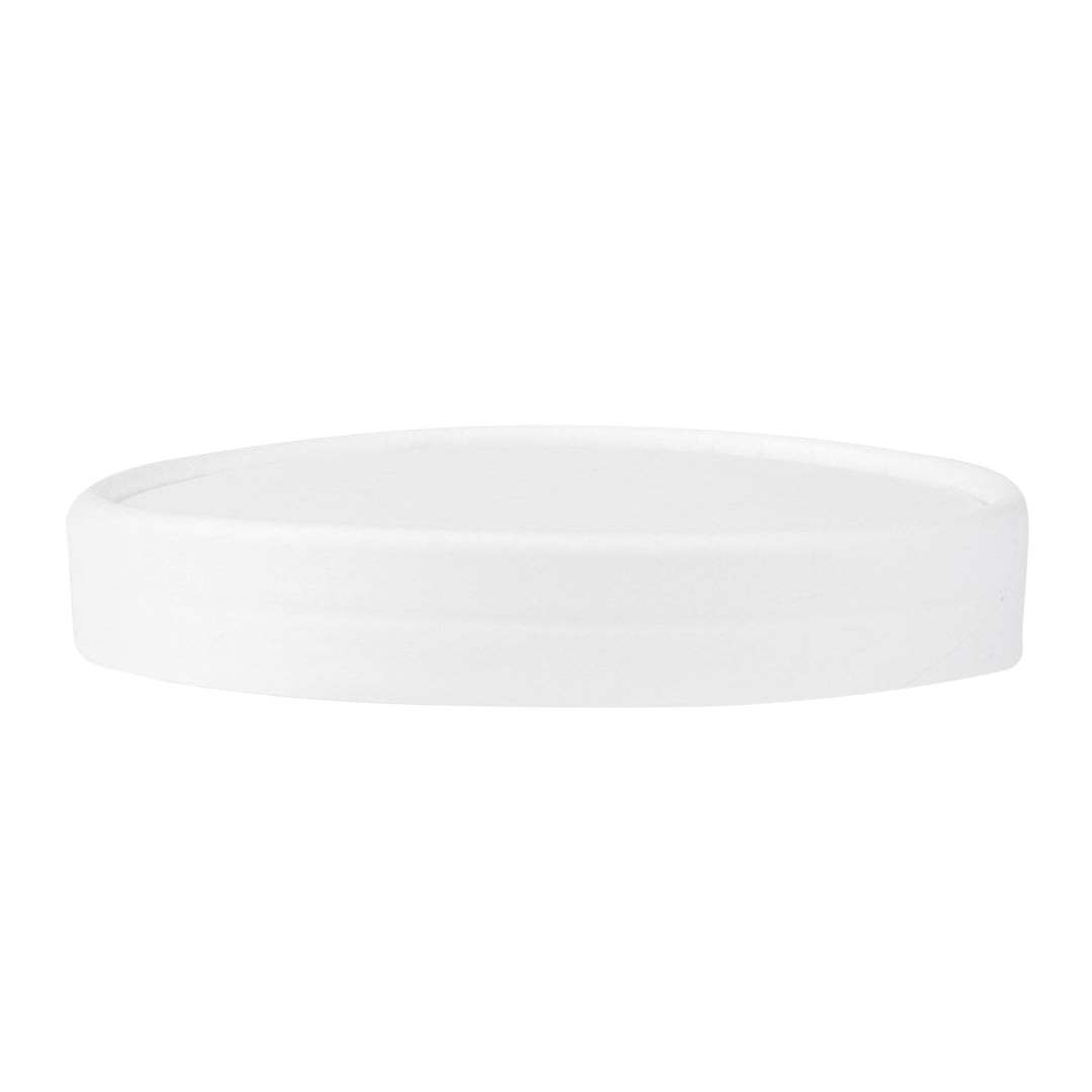 Coppetta Round White Paper To Go Cup Lid - Fits 8 oz - 200 count box