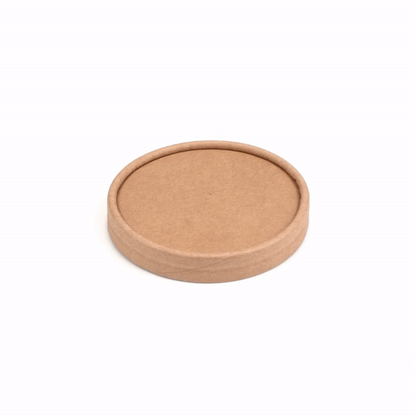 Coppetta Round Kraft Paper To Go Cup Lid - Fits 12 oz - 4" x 4" x 1/2" - 50 count box