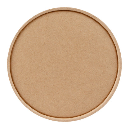 Coppetta Round Kraft Paper To Go Cup Lid - Fits 12 oz - 4" x 4" x 1/2" - 50 count box