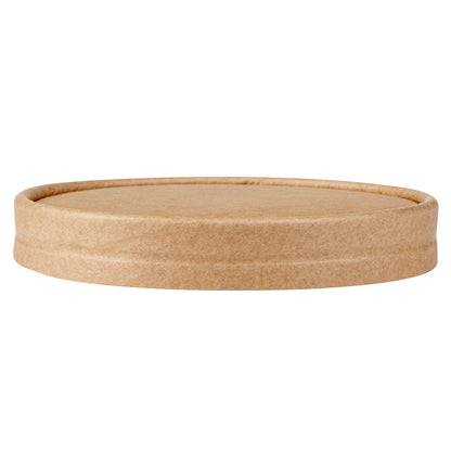 Coppetta Round Kraft Paper To Go Cup Lid - Fits 12 oz - 4" x 4" x 1/2" - 200 count box