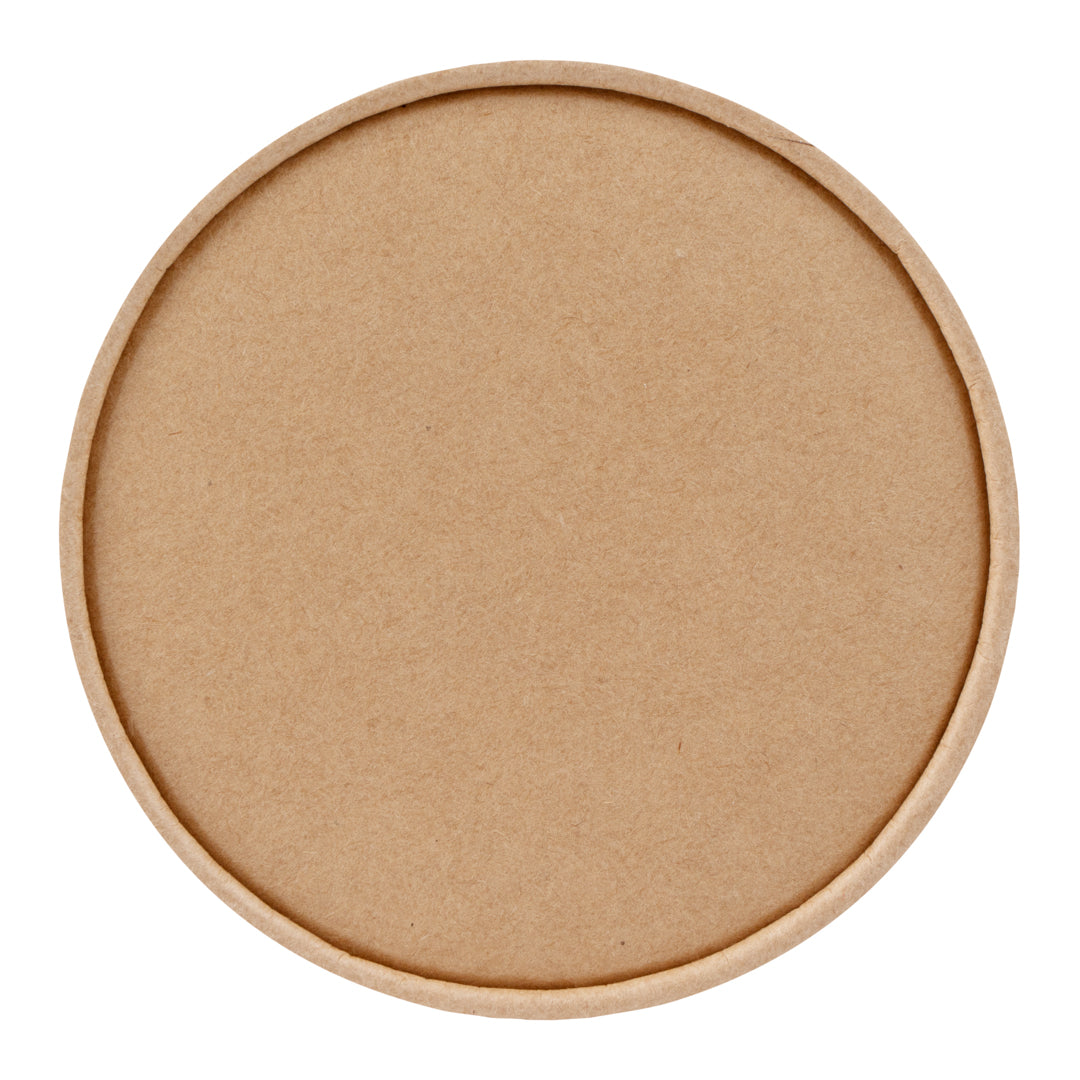 Coppetta Round Kraft Paper To Go Cup Lid - Fits 12 oz - 4" x 4" x 1/2" - 200 count box
