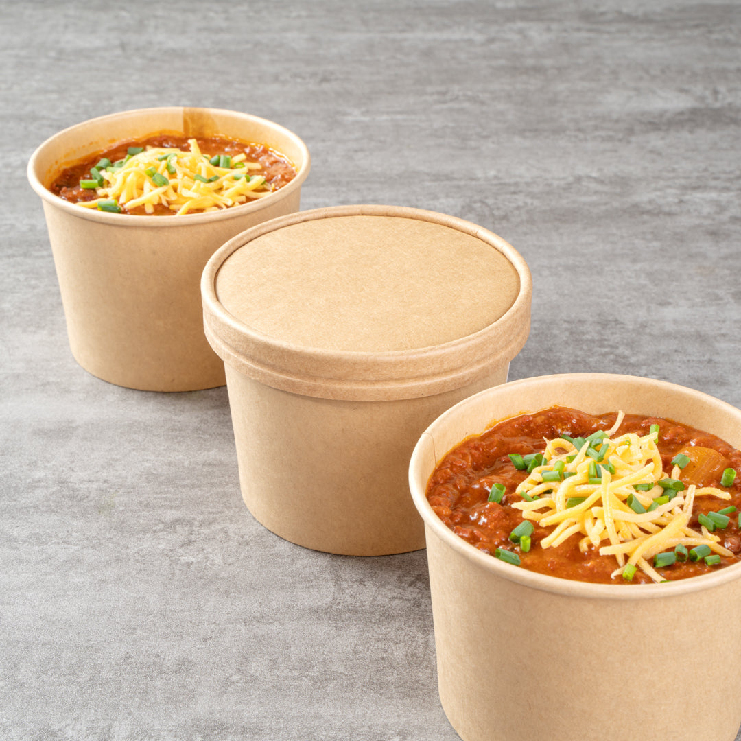 Coppetta Round Kraft Paper To Go Cup Lid - Fits 12 oz - 4" x 4" x 1/2" - 200 count box