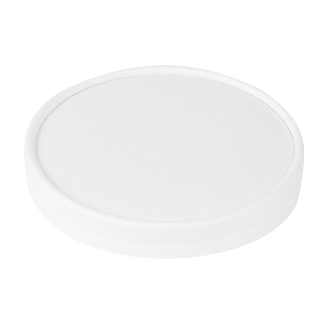 Coppetta Round White Paper To Go Cup Lid - Fits 12 oz - 50 count box