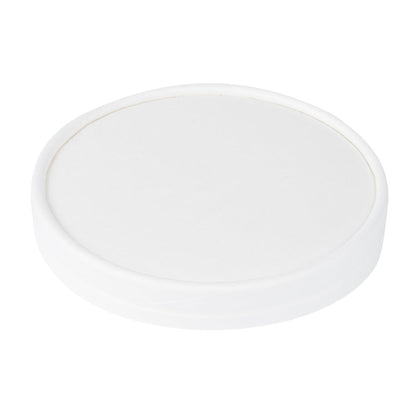 Coppetta Round White Paper To Go Cup Lid - Fits 12 oz - 50 count box