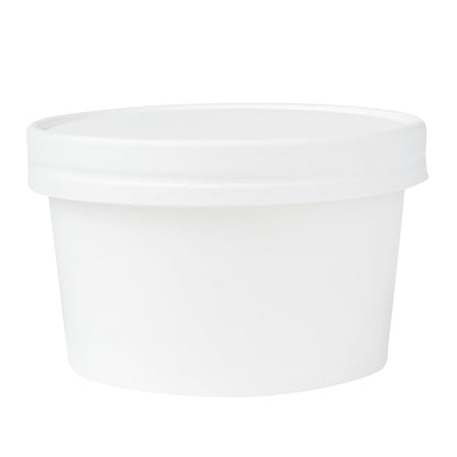 Coppetta Round White Paper To Go Cup Lid - Fits 12 oz - 50 count box