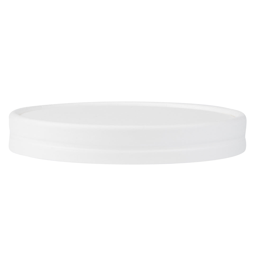 Coppetta Round White Paper To Go Cup Lid - Fits 12 oz - 50 count box