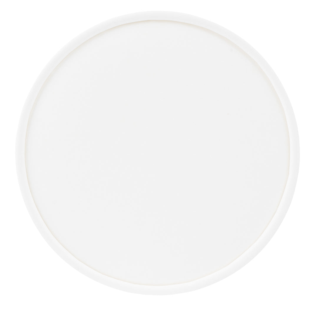 Coppetta Round White Paper To Go Cup Lid - Fits 12 oz - 50 count box