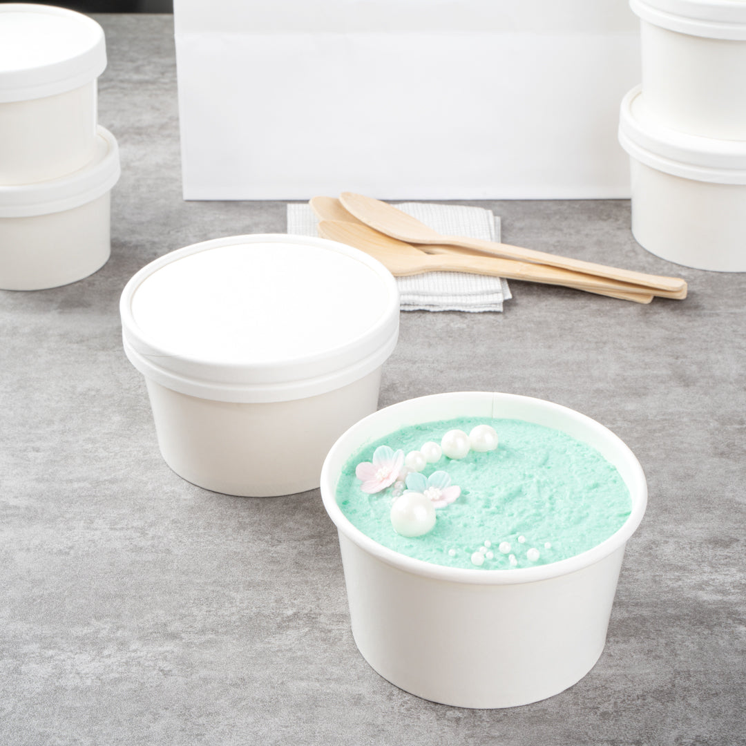 Coppetta Round White Paper To Go Cup Lid - Fits 12 oz - 50 count box