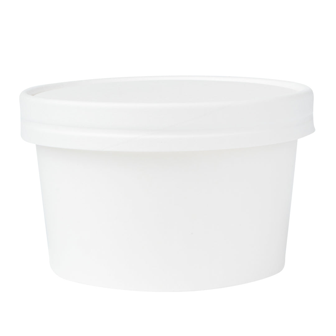 Coppetta Round White Paper To Go Cup Lid - Fits 12 oz - 200 count box