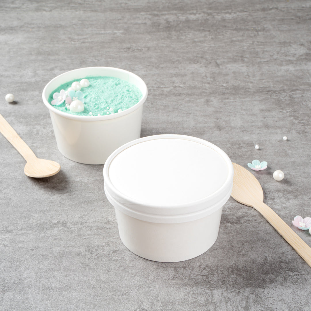 Coppetta Round White Paper To Go Cup Lid - Fits 12 oz - 200 count box