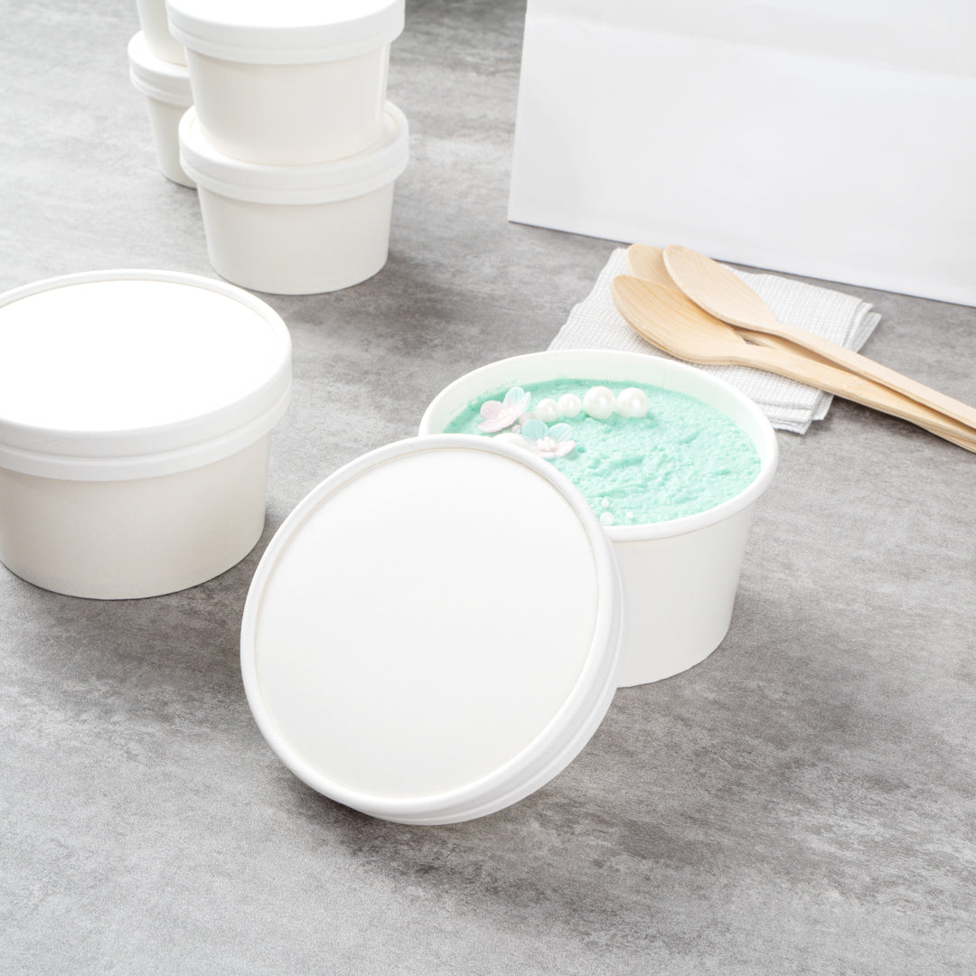 Coppetta Round White Paper To Go Cup Lid - Fits 12 oz - 200 count box