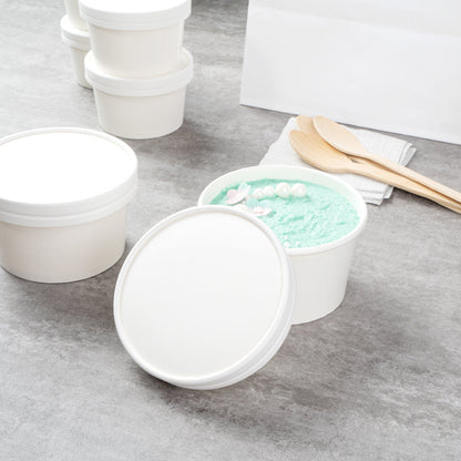 Coppetta Round White Paper To Go Cup Lid - Fits 12 oz - 200 count box
