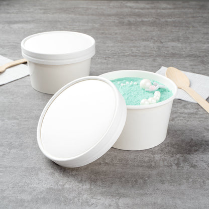 Coppetta Round White Paper To Go Cup Lid - Fits 12 oz - 200 count box