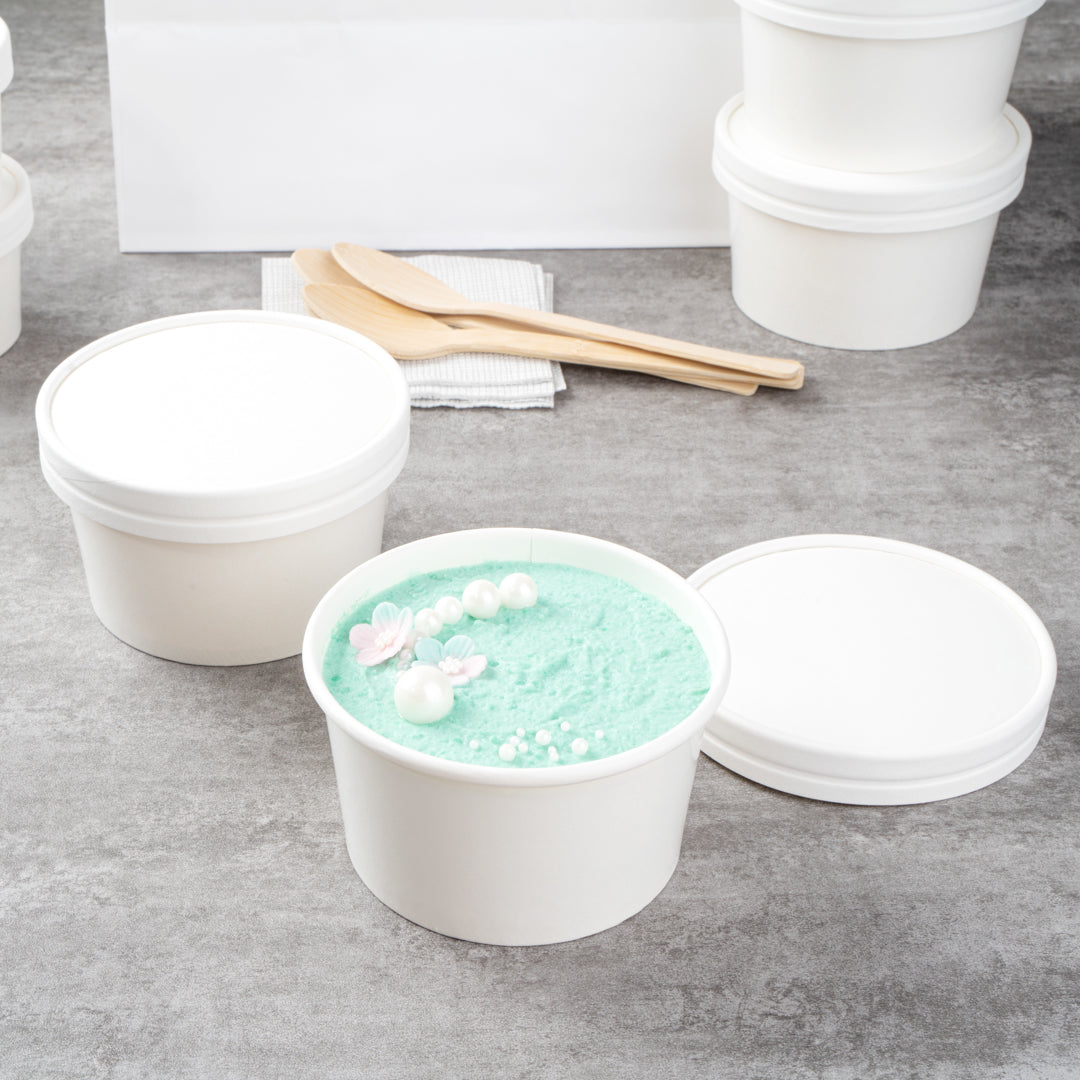Coppetta Round White Paper To Go Cup Lid - Fits 12 oz - 200 count box
