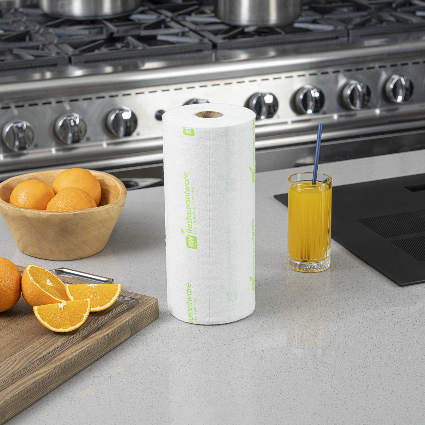 RW Clean White Bamboo Washable Paper Towel Roll - 11" x 11" - 50 Sheets x 10 Rolls