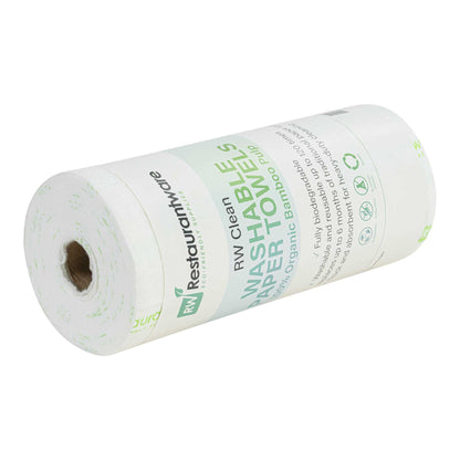 RW Clean White Bamboo Washable Paper Towel Roll - 11" x 11" - 50 Sheets x 1 Roll