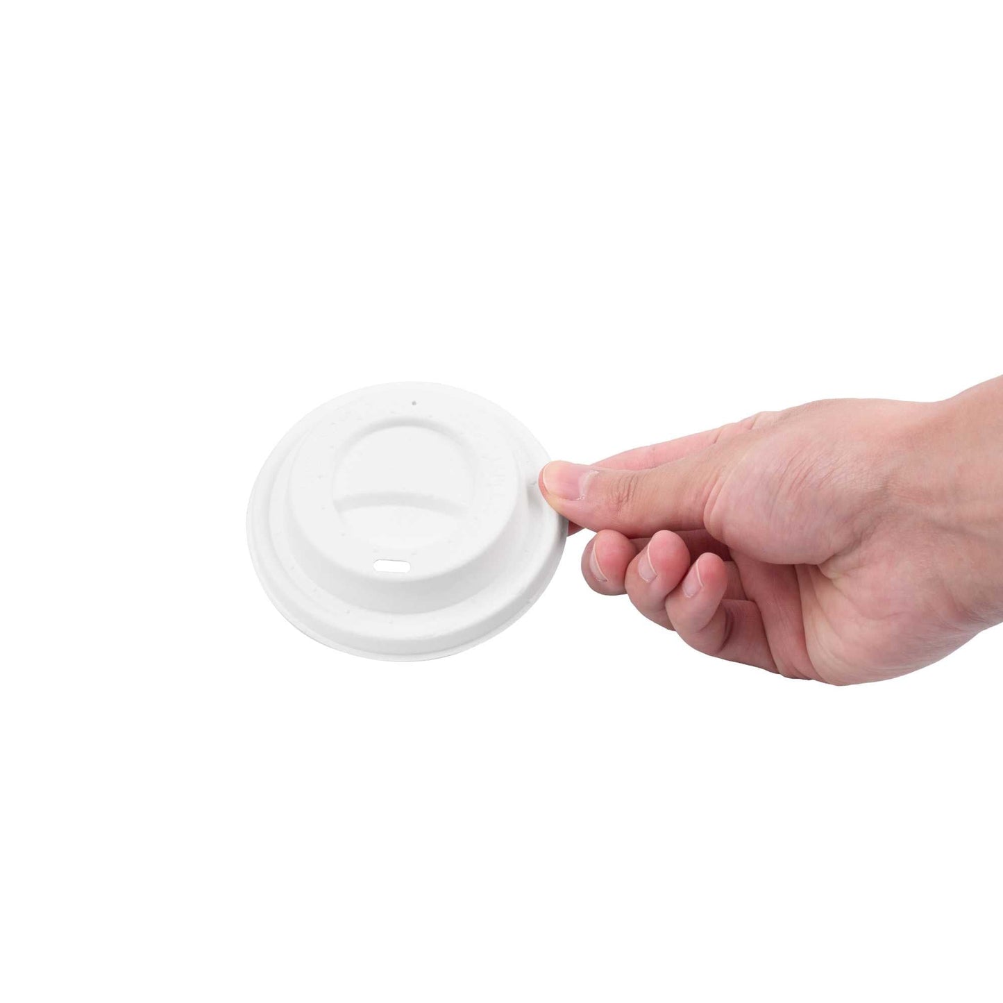 Restpresso White Sugarcane / Bagasse Coffee Cup Lid - Fits 8, 12, 16 and 20 oz, Compostable - 500 count box
