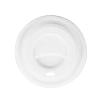 Restpresso White Sugarcane / Bagasse Coffee Cup Lid - Fits 8, 12, 16 and 20 oz, Compostable - 500 count box