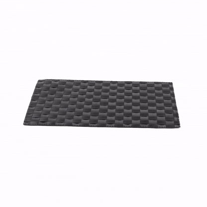 Macroweave Rectangle Black Woven Placemat - 16" x 12" - 6 count box