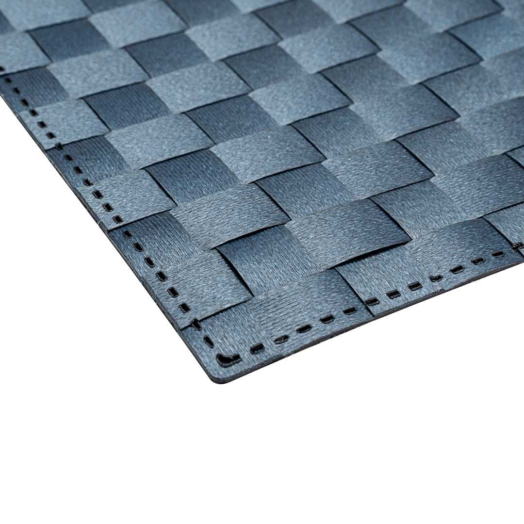 Macroweave Rectangle Navy Blue Woven Placemat - 16" x 12" - 6 count box