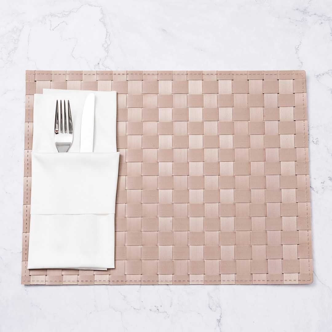 Macroweave Rectangle Sand Woven Placemat - 16" x 12" - 6 count box