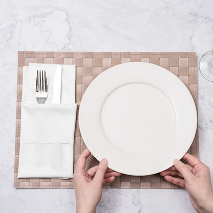 Macroweave Rectangle Sand Woven Placemat - 16" x 12" - 6 count box