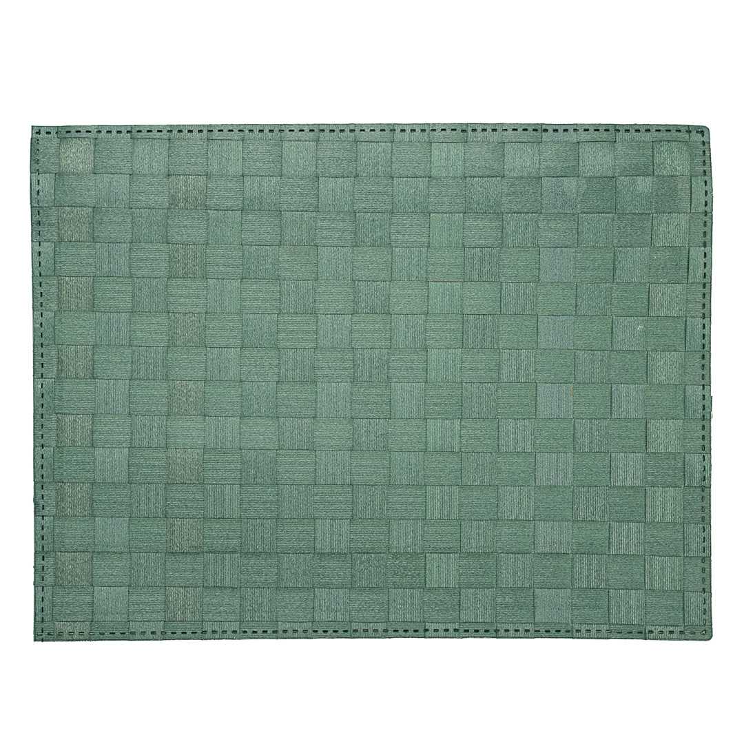 Macroweave Rectangle Green Woven Placemat - 16" x 12" - 6 count box