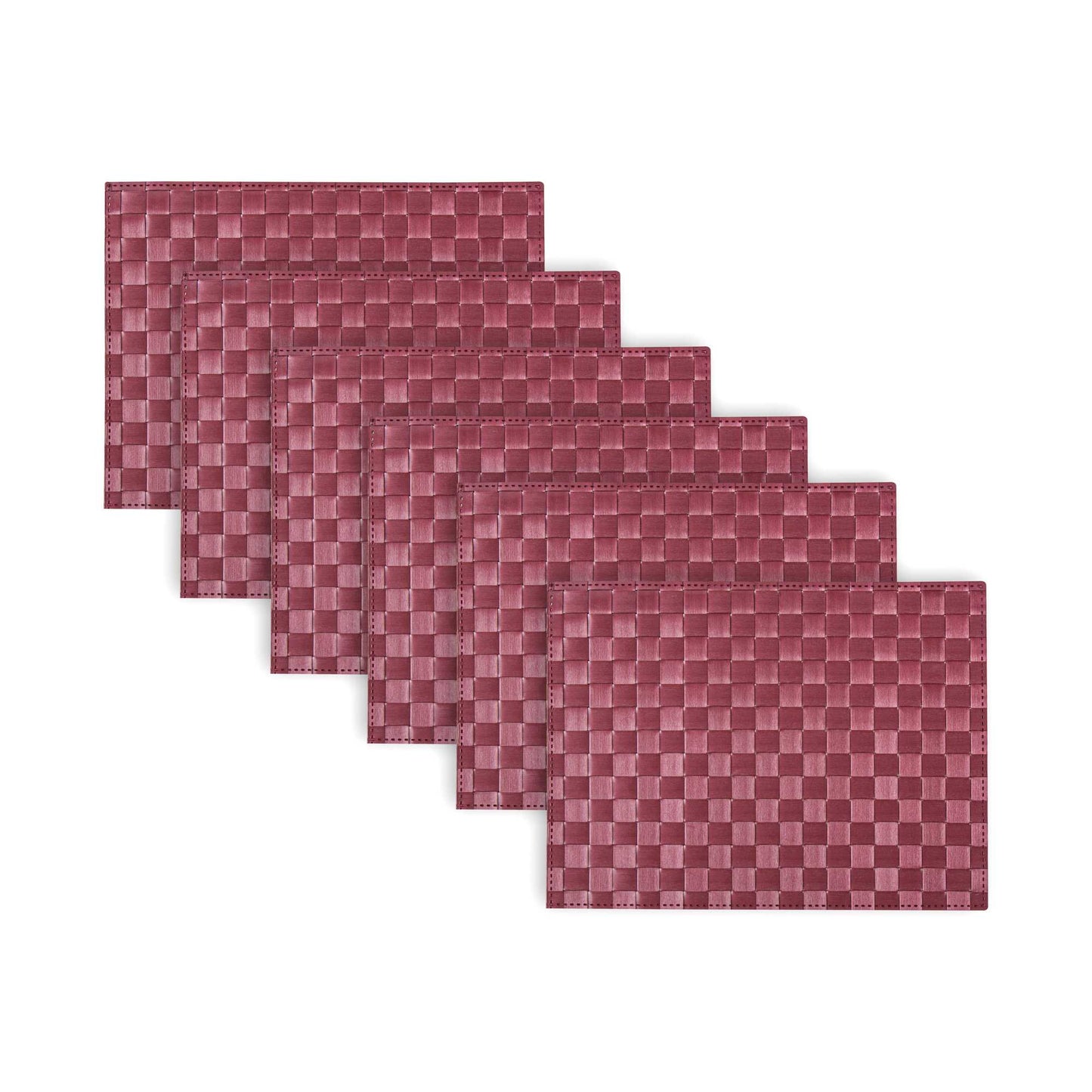 Macroweave Rectangle Red Woven Placemat - 16" x 12" - 6 count box