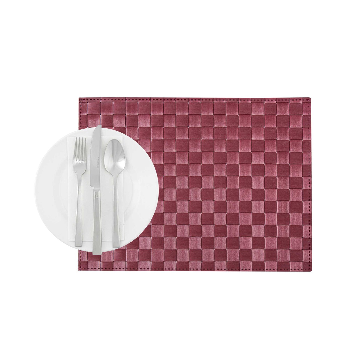Macroweave Rectangle Red Woven Placemat - 16" x 12" - 6 count box