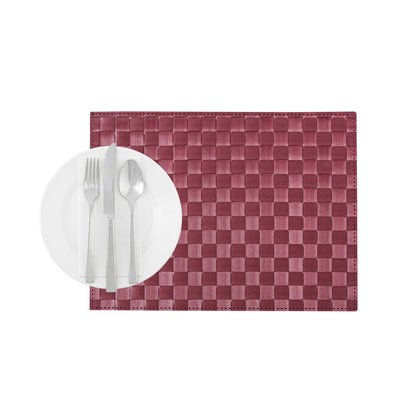 Macroweave Rectangle Red Woven Placemat - 16" x 12" - 6 count box