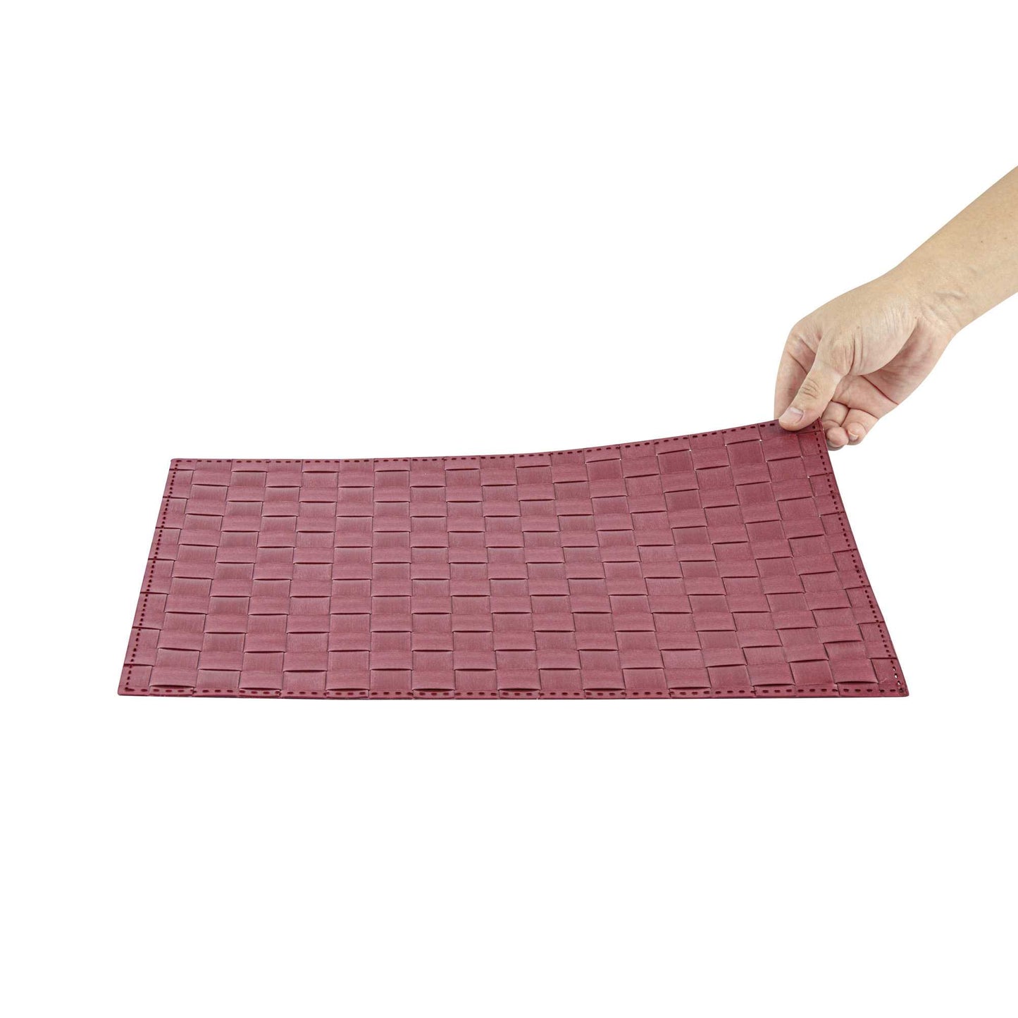 Macroweave Rectangle Red Woven Placemat - 16" x 12" - 6 count box
