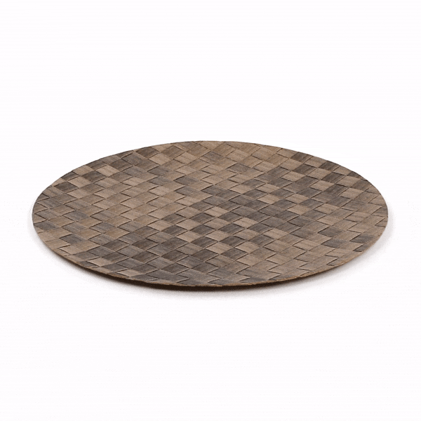 Macroweave Round Brown Placemat - 15" x 15" - 6 count box