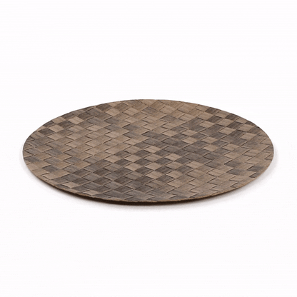 Macroweave Round Brown Placemat - 15" x 15" - 6 count box