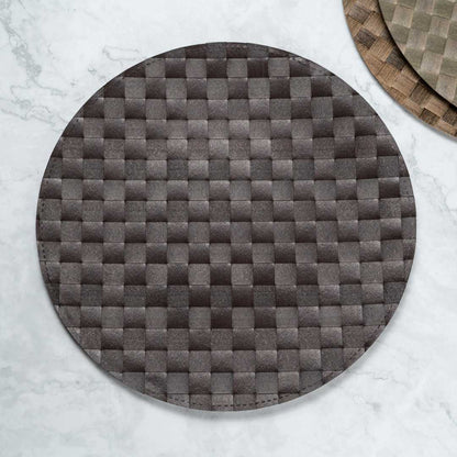 Macroweave Round Dark Brown Placemat - 15" x 15" - 6 count box