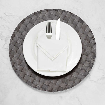 Macroweave Round Dark Brown Placemat - 15" x 15" - 6 count box