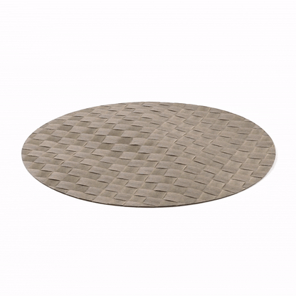 Macroweave Round Light Brown Placemat - 15" x 15" - 6 count box