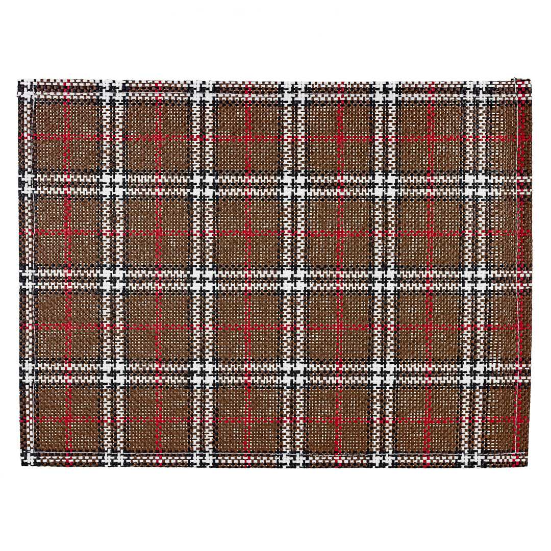 Carmel Mesh Vintage Windowpane Plaid Placemat - 16" x 12" - 6 count box