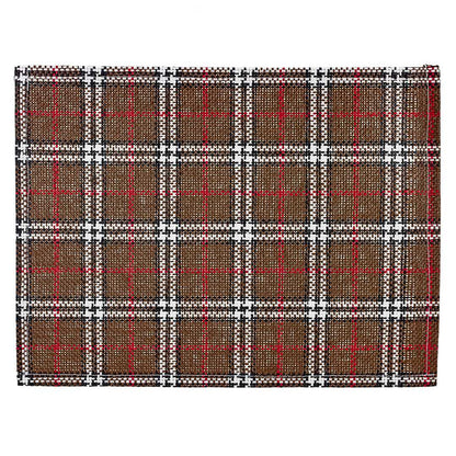 Carmel Mesh Vintage Windowpane Plaid Placemat - 16" x 12" - 6 count box
