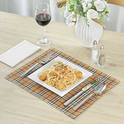 Carmel Mesh Vintage Scotch Plaid Placemat - 16" x 12" - 6 count box