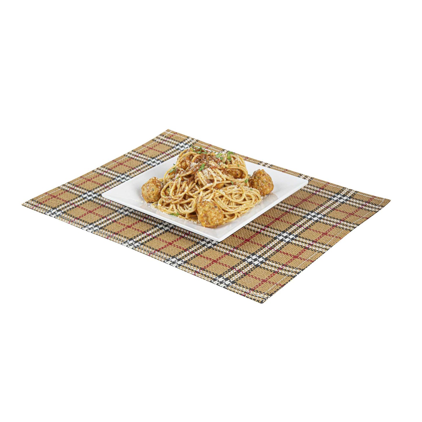 Carmel Mesh Vintage Scotch Plaid Placemat - 16" x 12" - 6 count box