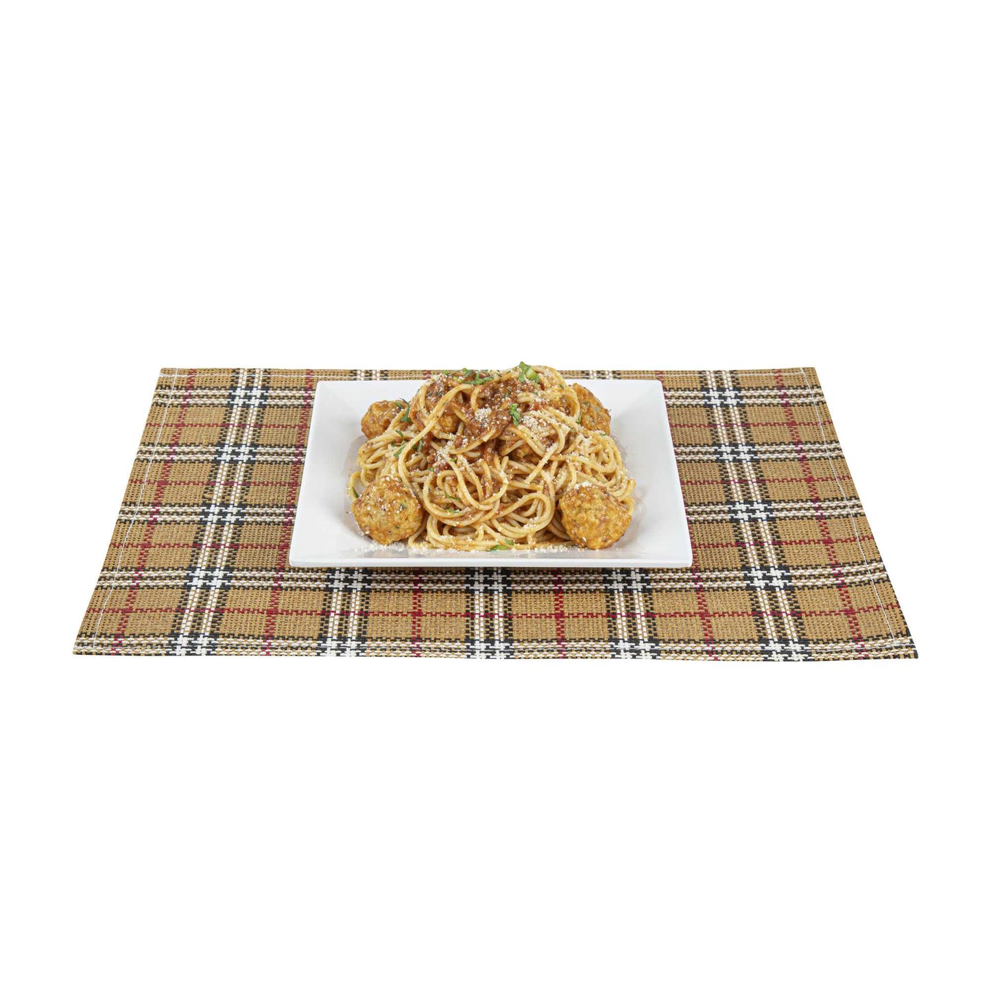 Carmel Mesh Vintage Scotch Plaid Placemat - 16" x 12" - 6 count box