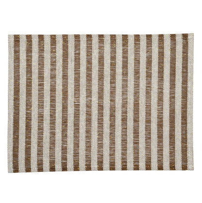 Carmel Mesh Dark Brown Striped Placemat - 16" x 12" - 6 count box
