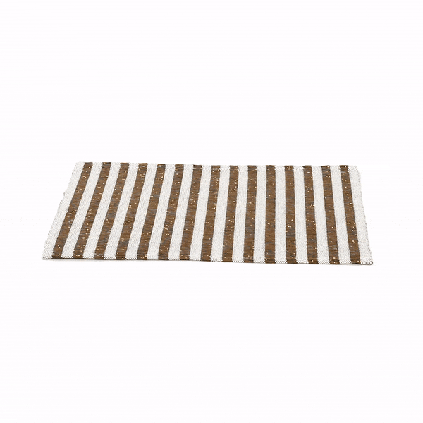 Carmel Mesh Dark Brown Striped Placemat - 16" x 12" - 6 count box