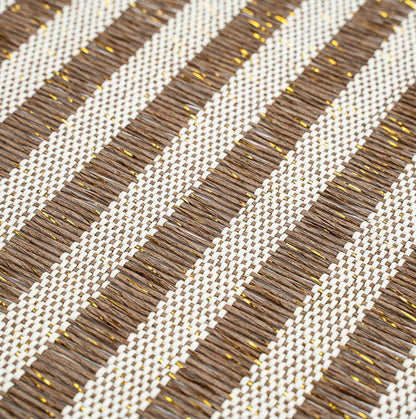Carmel Mesh Dark Brown Striped Placemat - 16" x 12" - 6 count box
