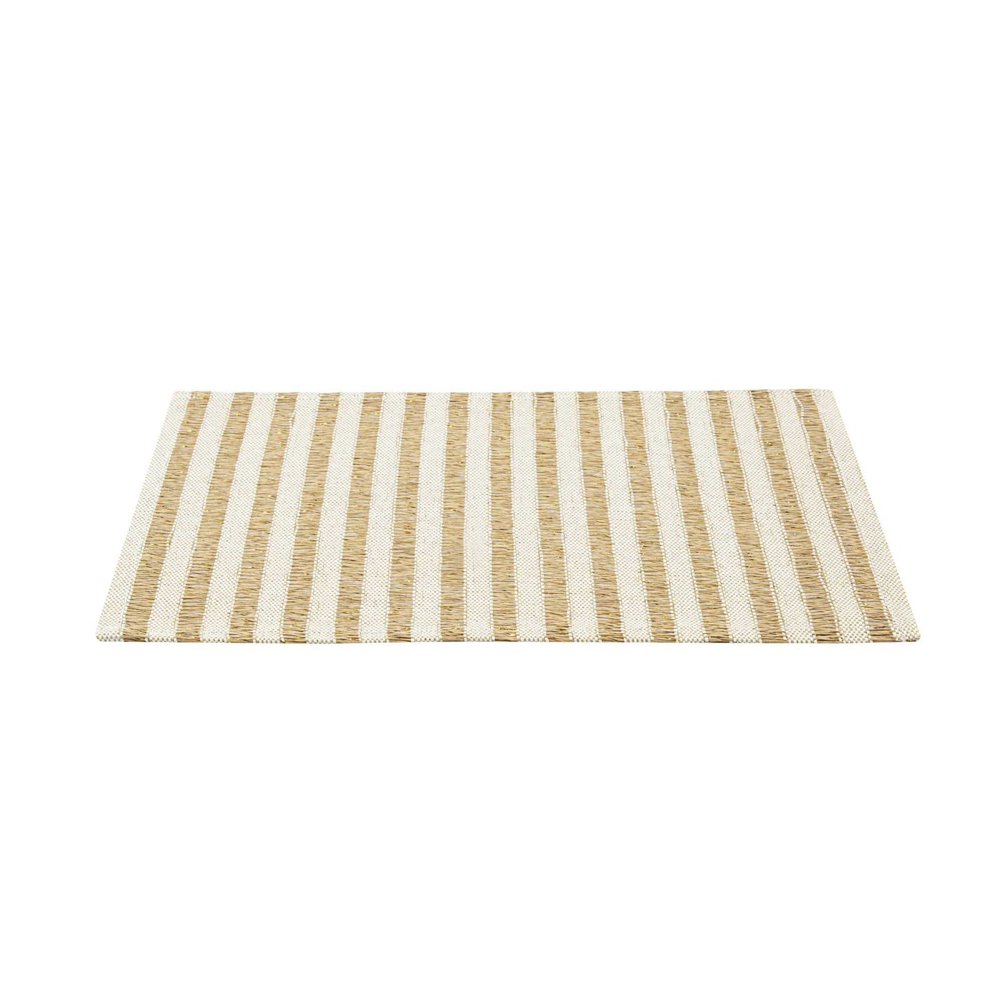 Carmel Mesh Light Brown Striped Placemat - 16" x 12" - 6 count box
