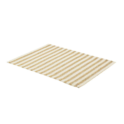 Carmel Mesh Light Brown Striped Placemat - 16" x 12" - 6 count box